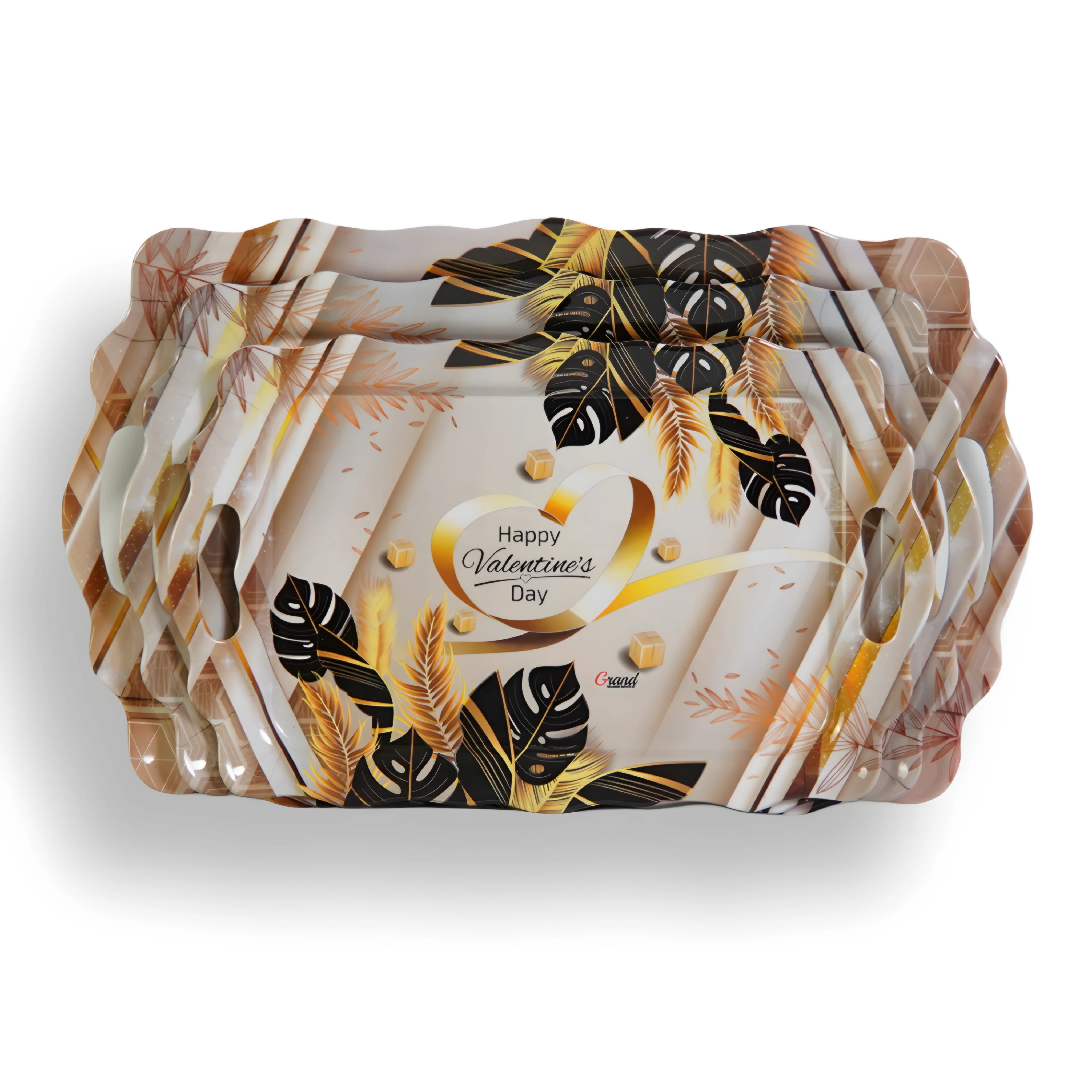 صواني جراند 02 -  جولد  3 قطع