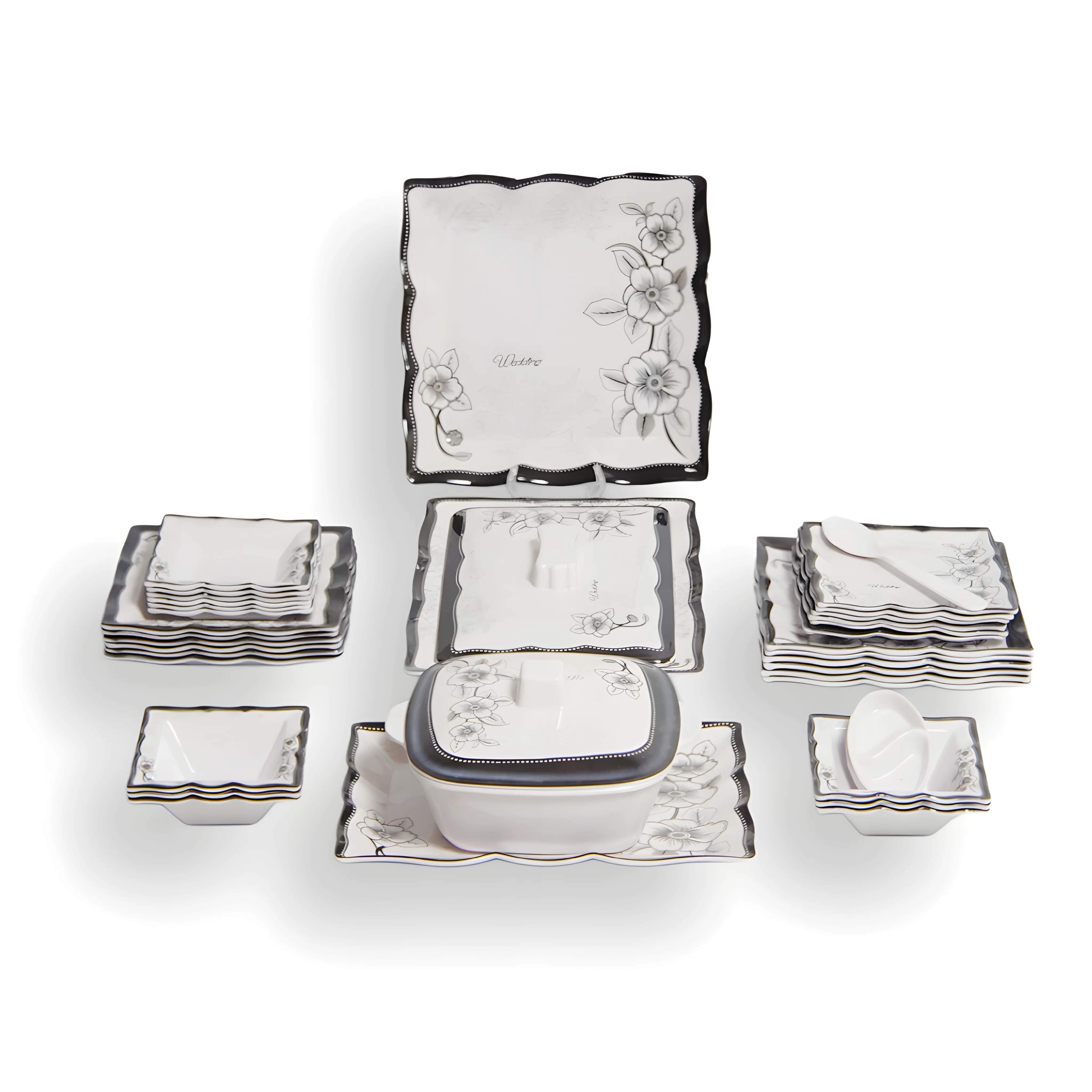 ميلامين البراك مربع كلاسيك 40 قطعة