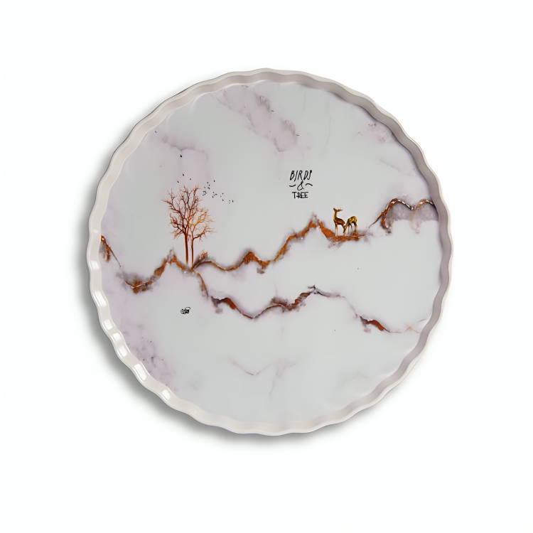 صينية عشاء ميلامين الملوك مدور التوس