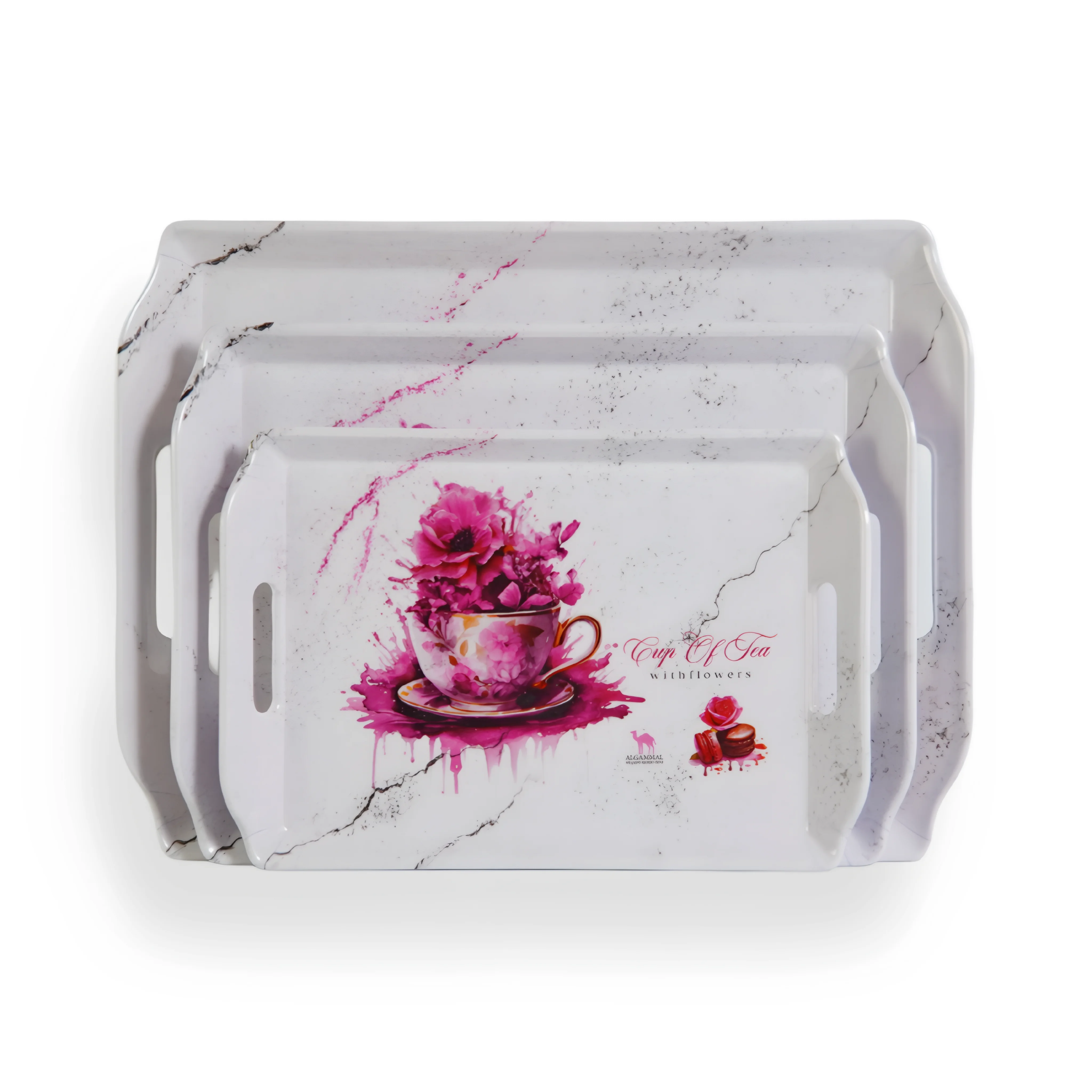 صواني تقديم ميلامين الجمل مارجريت 3 قطع