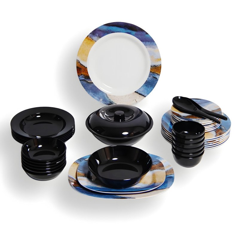 ميلامين الايمان مدور مـرمـر 38 قطعة